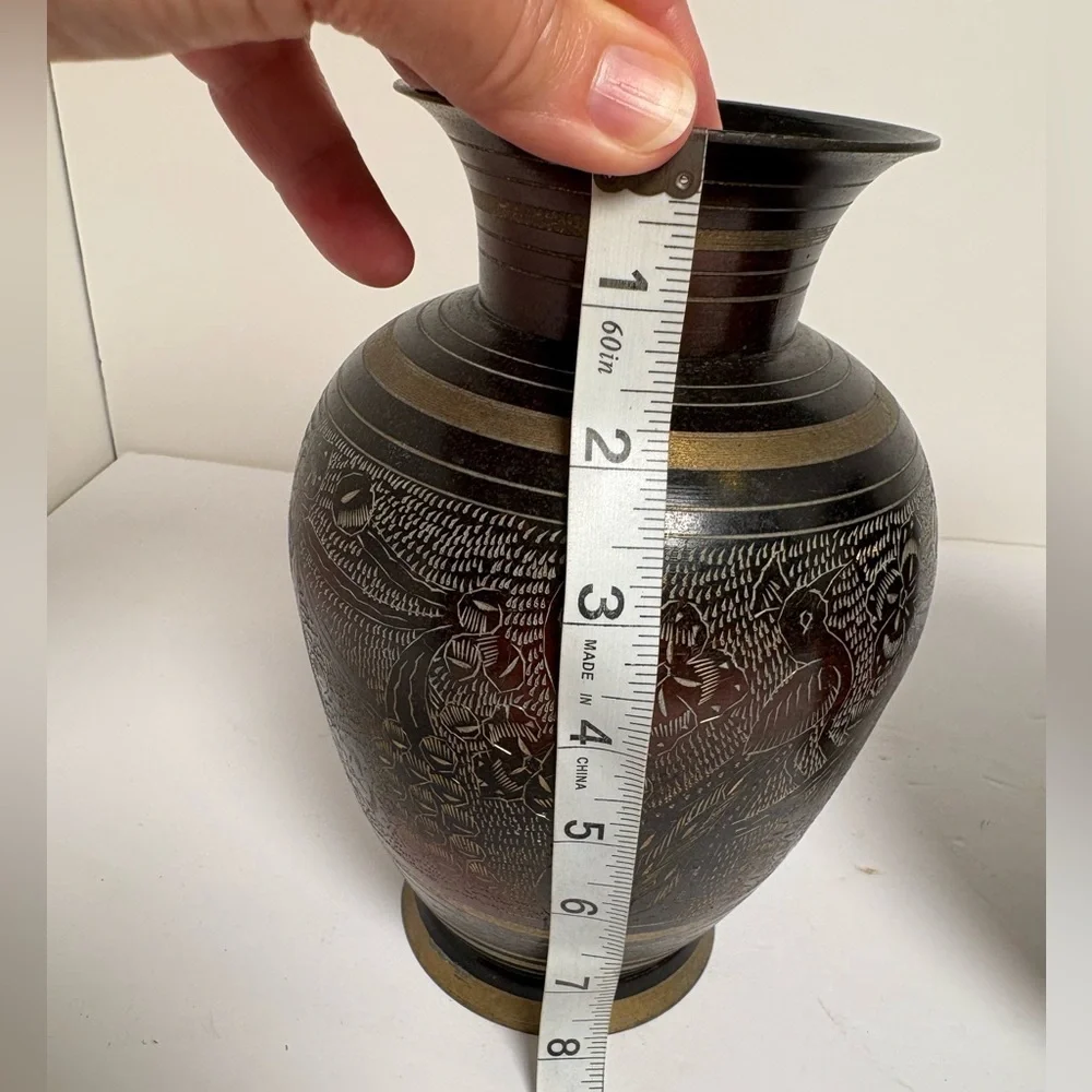 Vintage Asian Peacock/Floral Decorative Vases